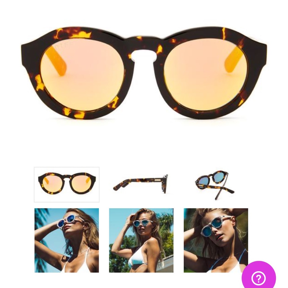 Diff Dime sunglasses tortoise yellow/green lens