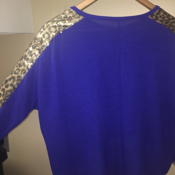 Guess kids blue and leopard print blouse - Picture 3 of 3
