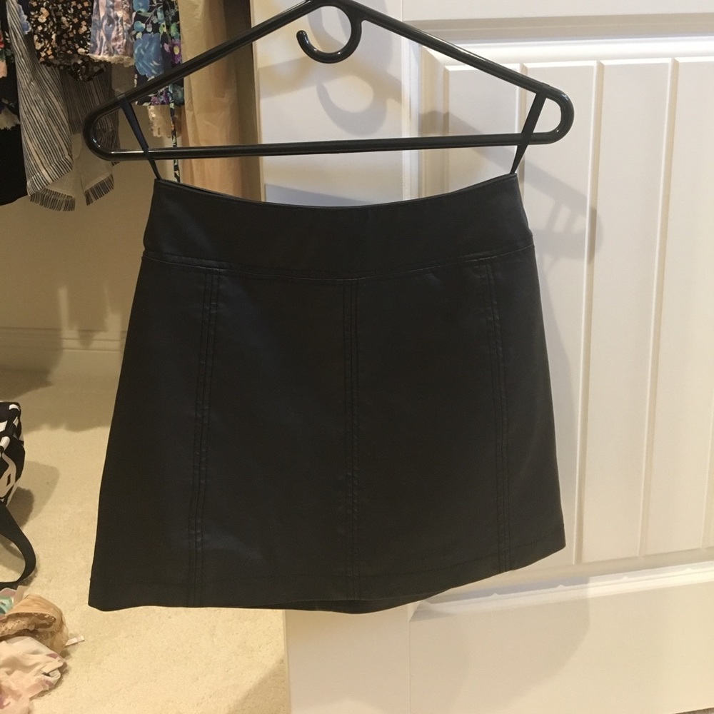 Zip to It Black Leather skirt from Free People