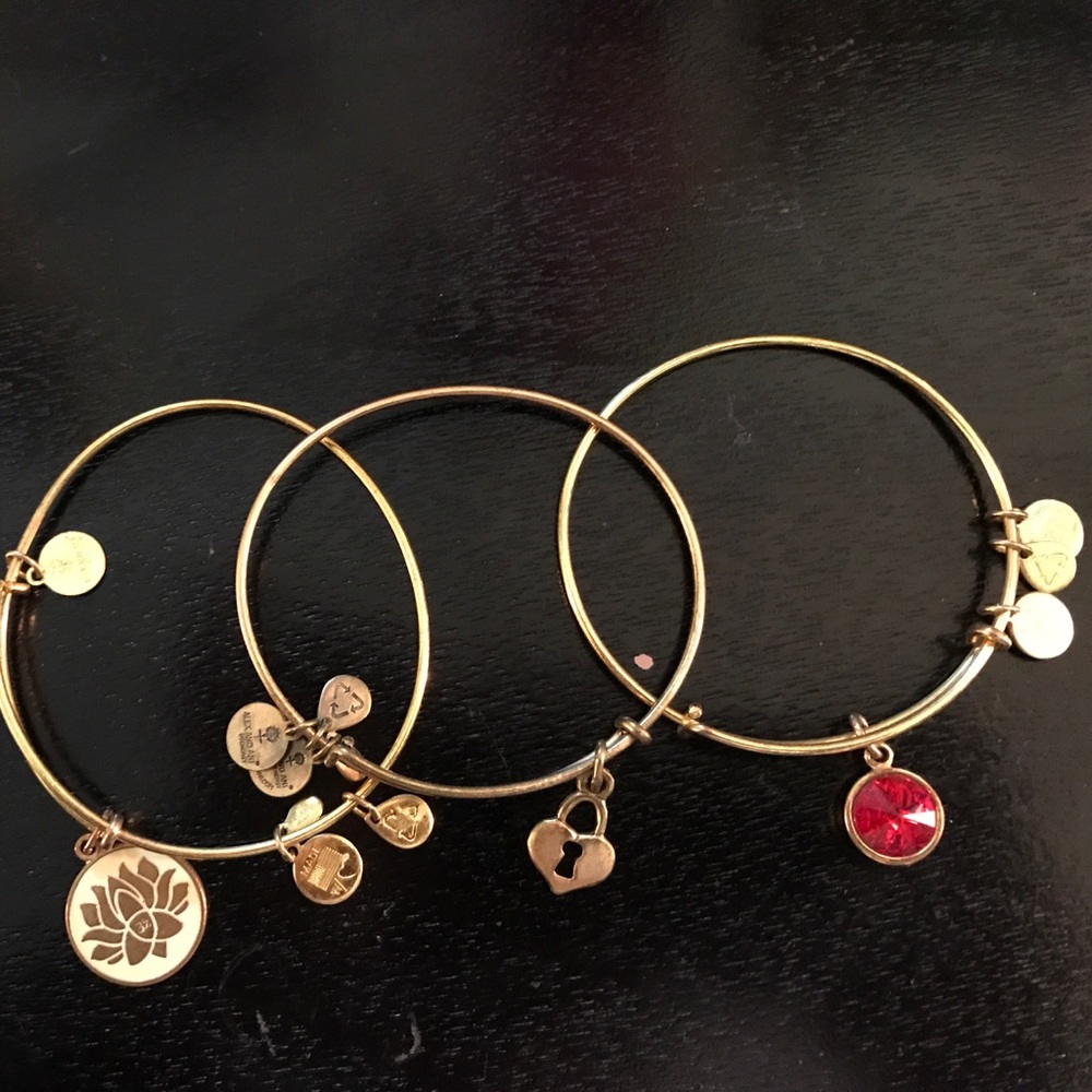 Alex and Ani gold/rose gold bracelet set