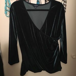 Emerald velvet blouse