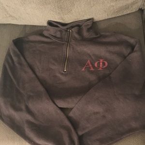 Alpha Phi brown quarter zip