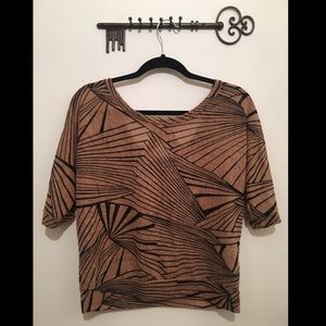 Criss-cross Back Top in Brown & Black