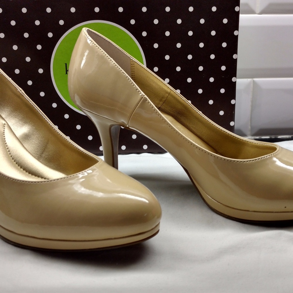 Kelly & Katie Platform Patient Beige Pumps