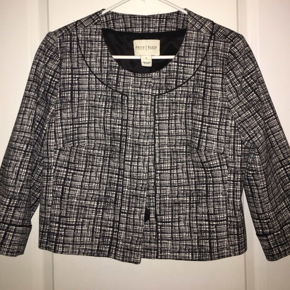 White house black market crop blazer jacket