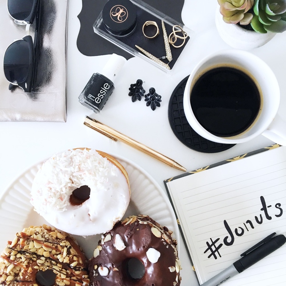 Black statement earrings