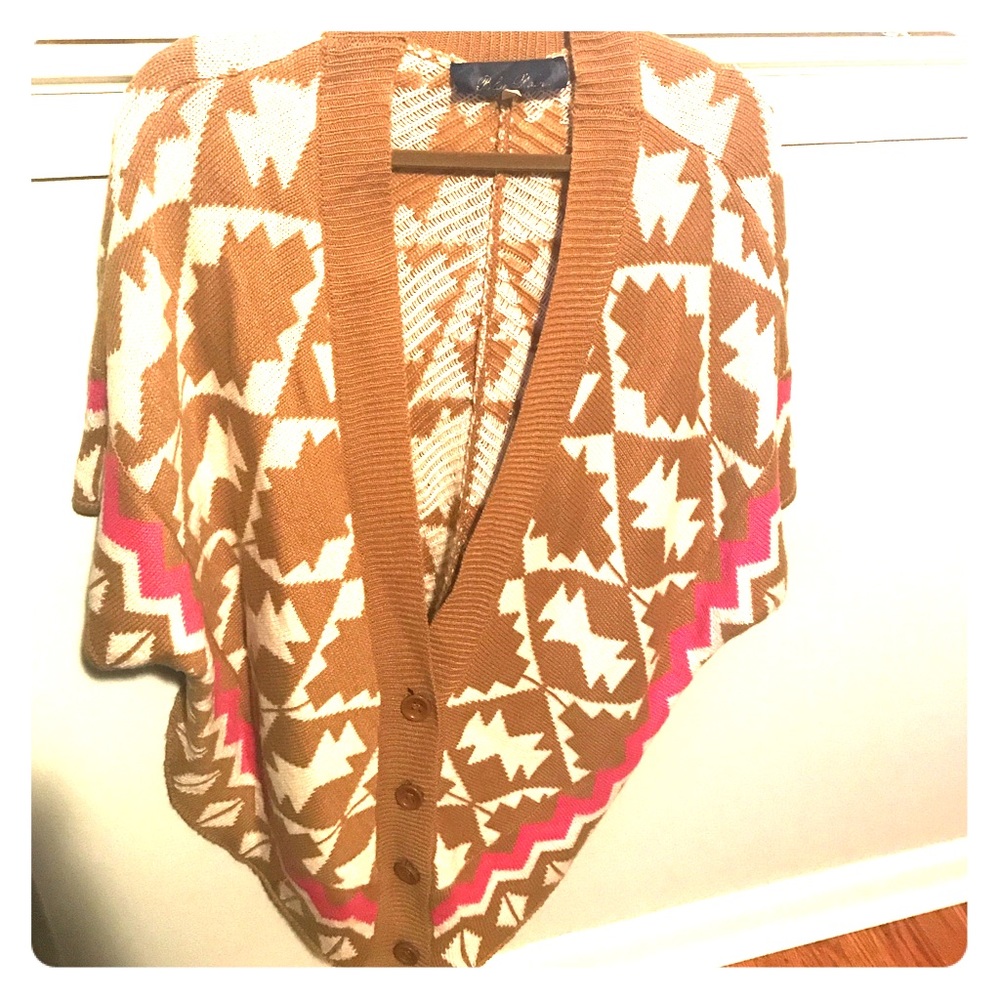 Tribal wool poncho