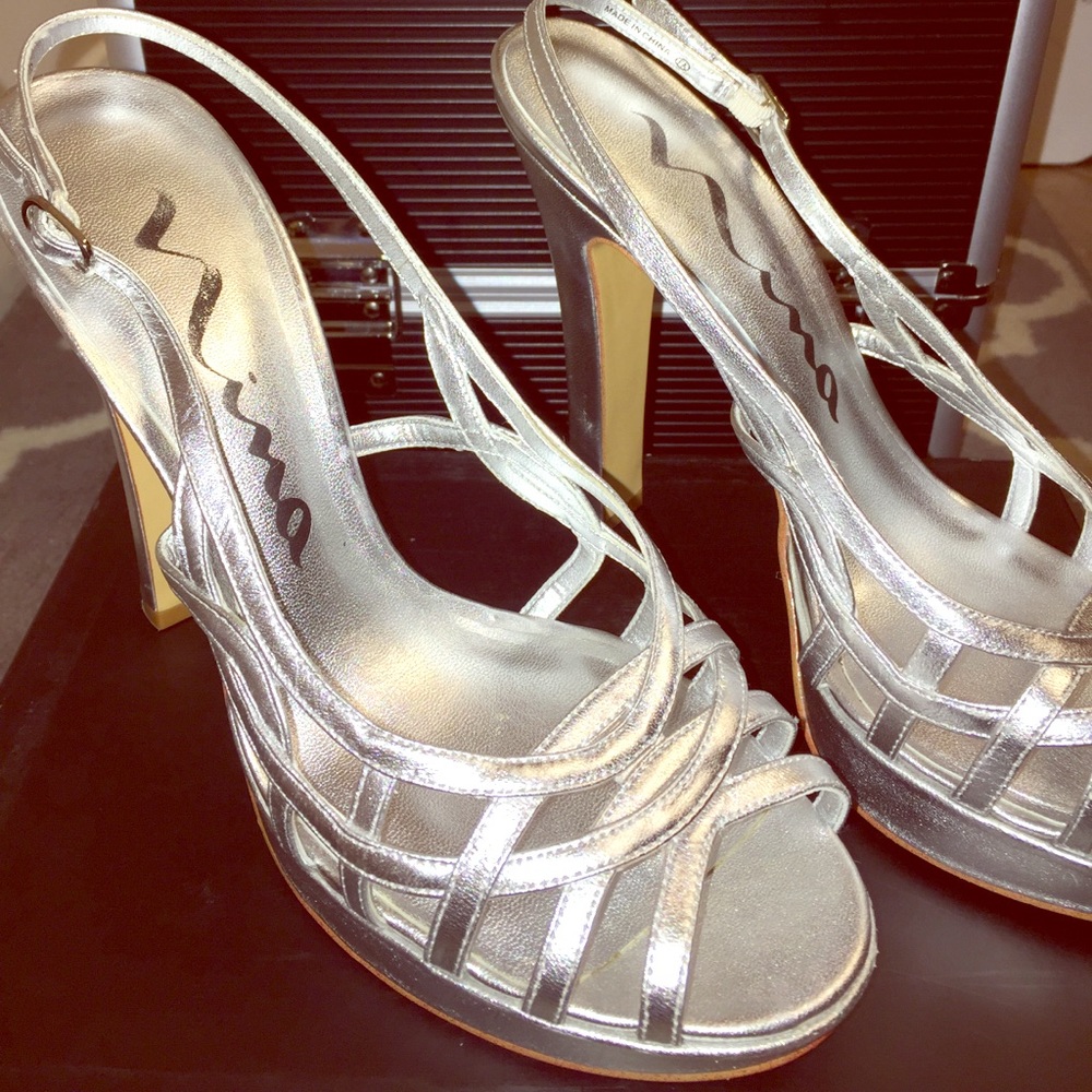 Nina Strappy Silver Heels