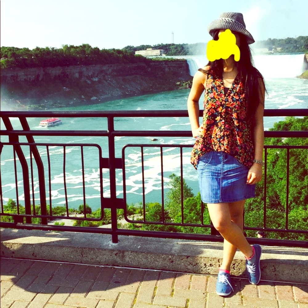 Buy together/separate:  Top + Denim Skirt
