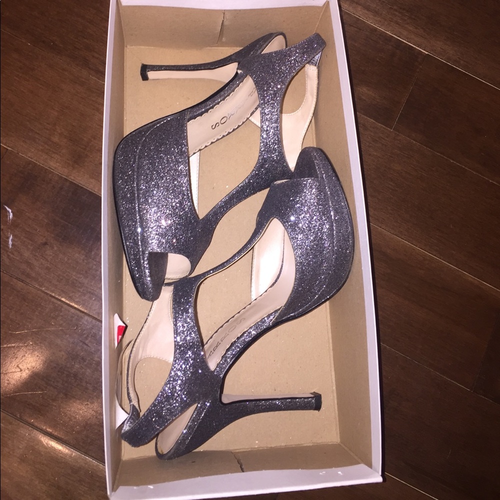 Caparros Gray Glitter Heels