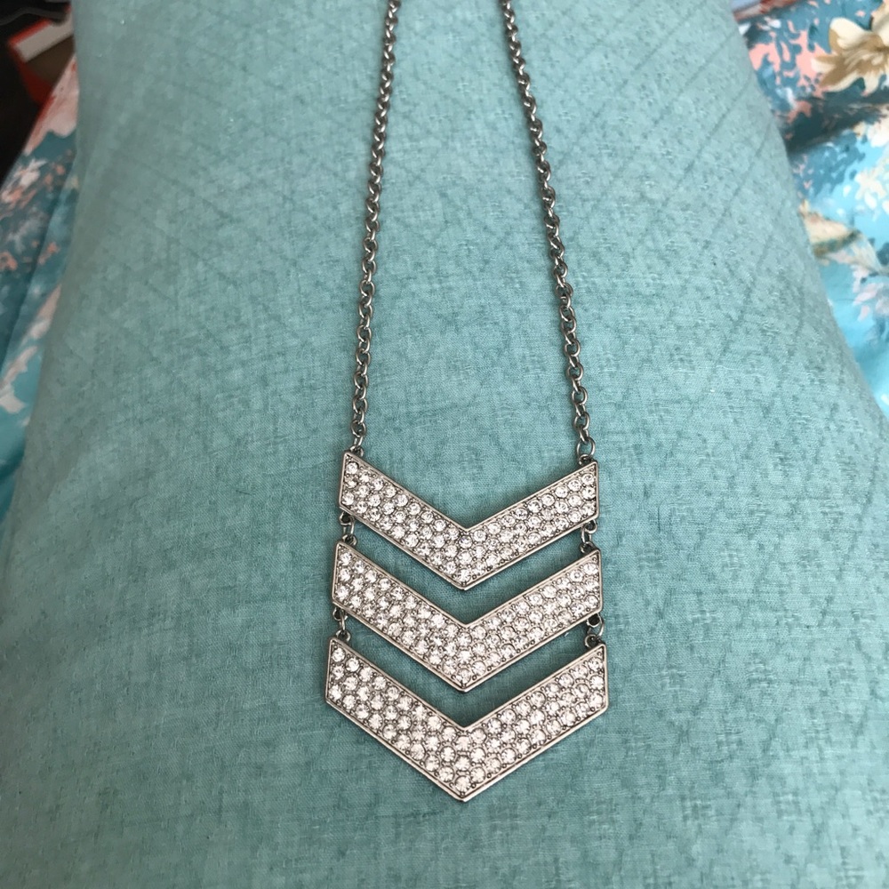 Chevron crystal necklace