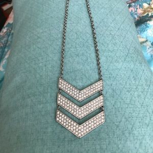 Chevron crystal necklace