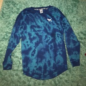 Blue Tye-Dye PINK Sweatshirt