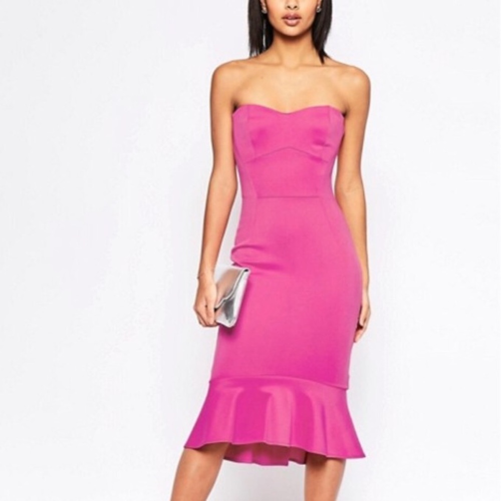 ASOS Petite Pephem Bandeau Midi dress