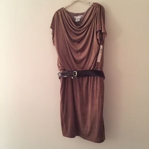 Faux suede dress w belt 12