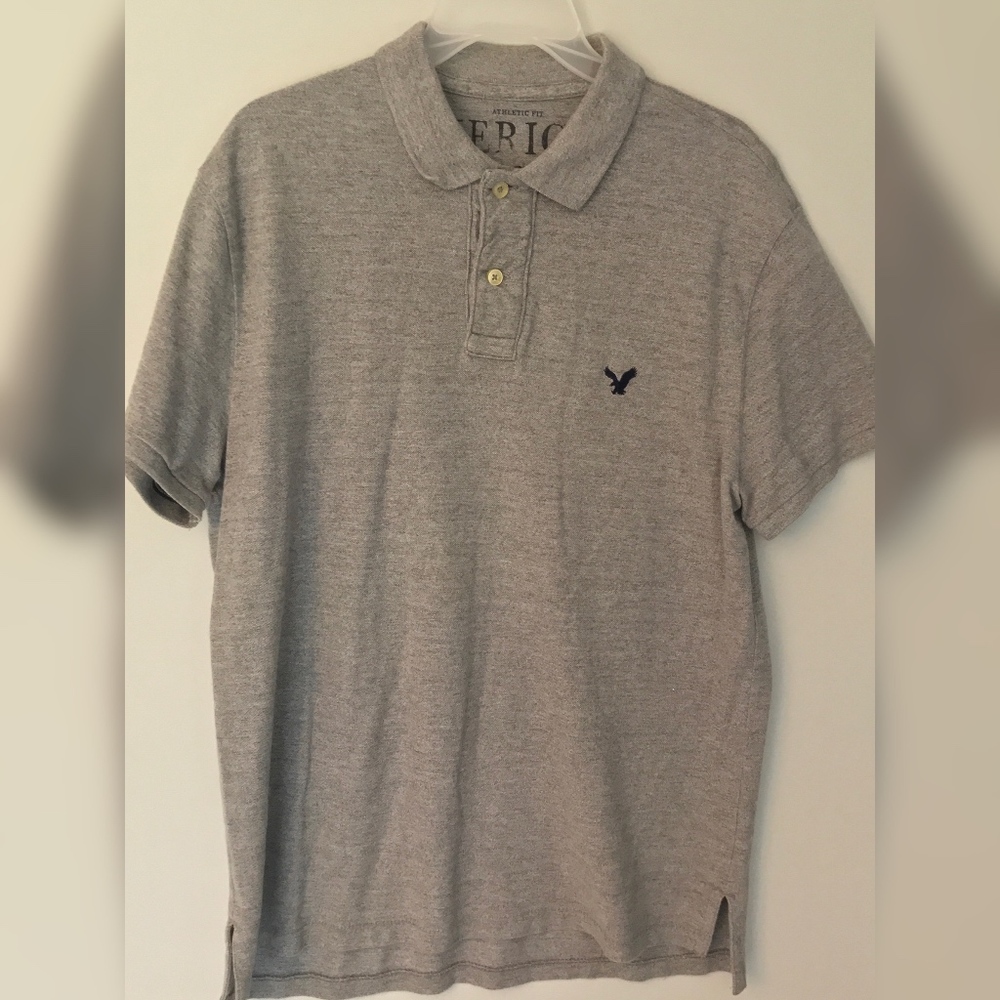 Gray American Eagle Polo Shirt