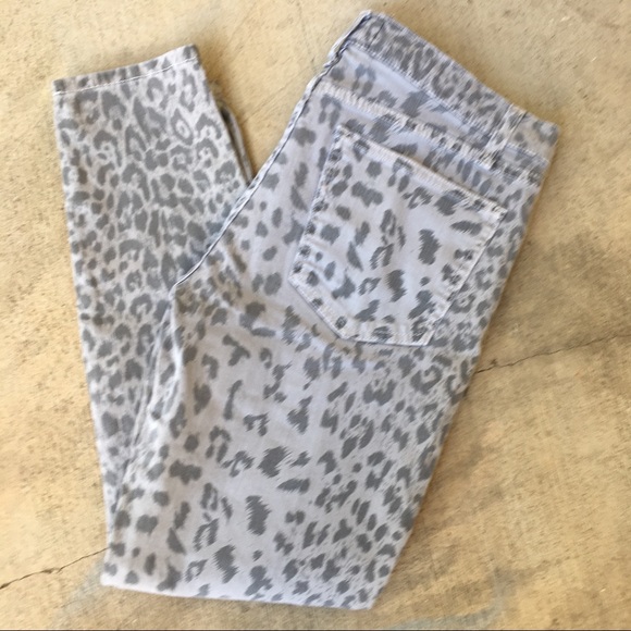 Current/Elliott Denim - Current/Elliot "The Stiletto" Gray Leopard Jeans