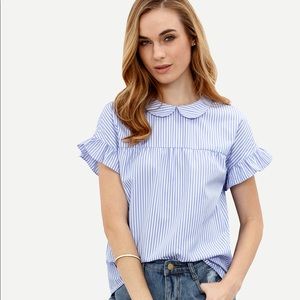 🐋 light blue Peter Pan collar blouse 🐋