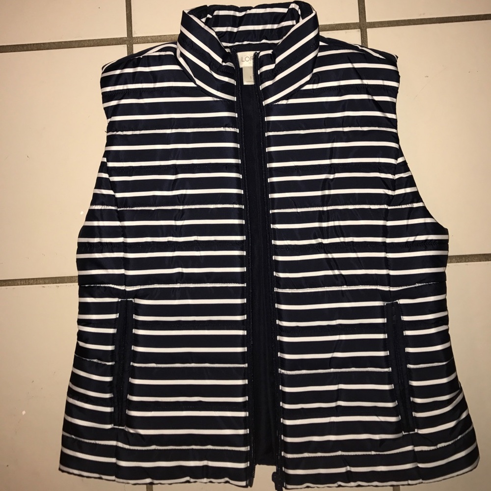 Navy blue striped vest