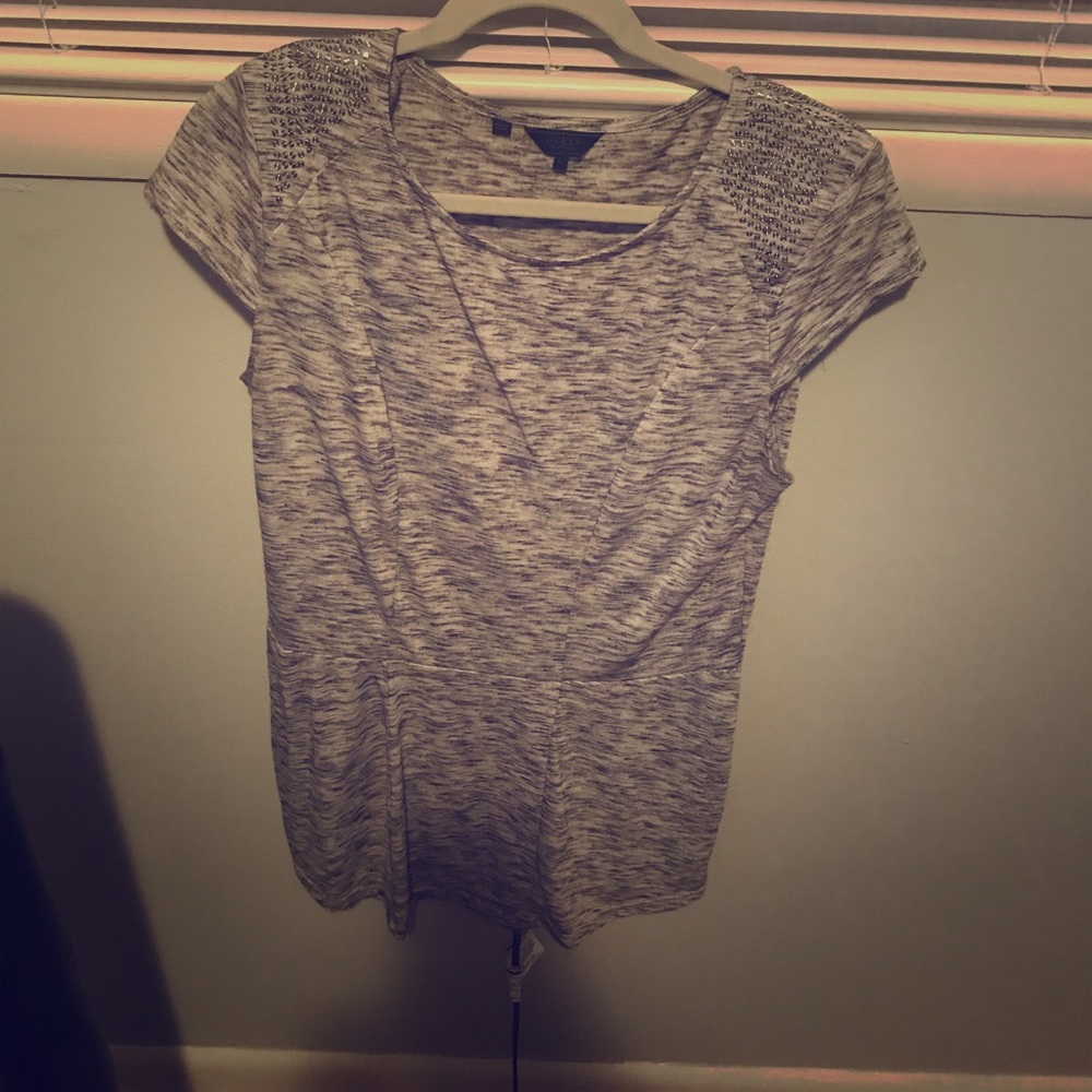Peplum top heather gray super soft