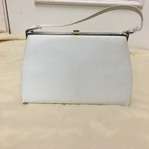 Vintage white 1950s purse handbag