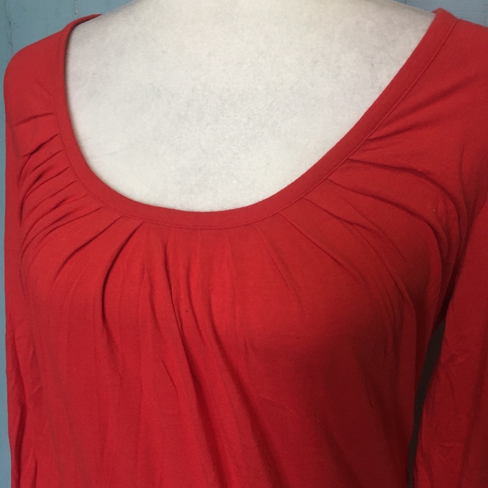 Coral Red Long Sleeve Top