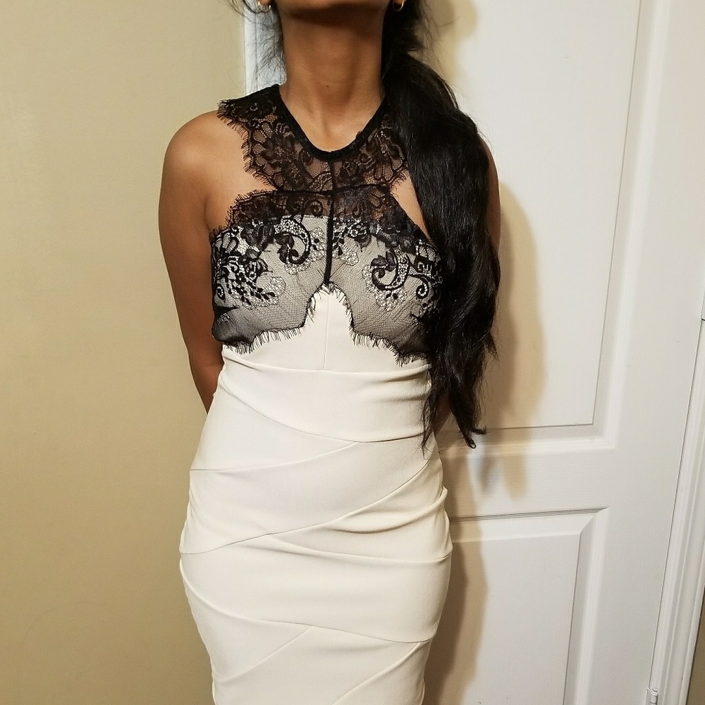 Beautiful Bodycon Dress (Black/Cream) Sz: XS