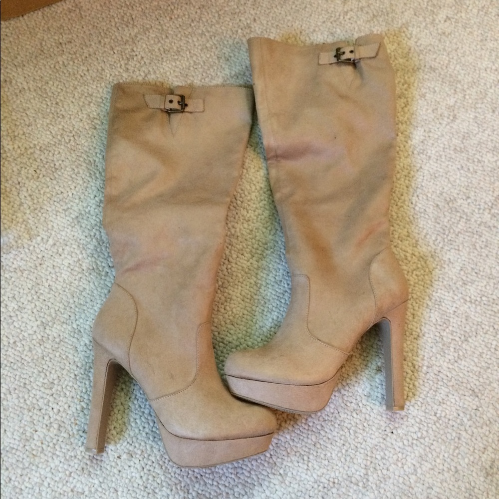 Nude Suede Boots