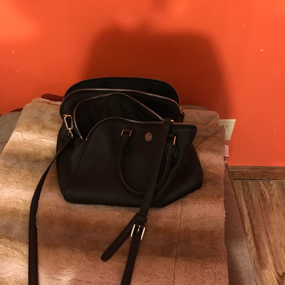Black leather bag