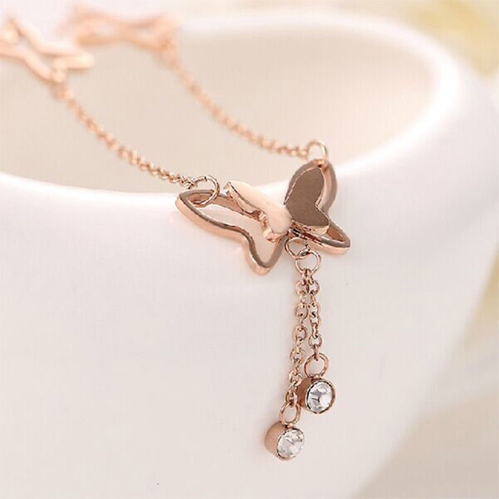 ❇️3-$10❇️ Cute Rose Gold Butterfly Ankle Bracelet - Picture 4 of 5