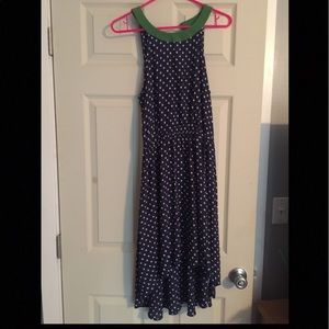 Lilka Anthropologie Blue Polka dot dress