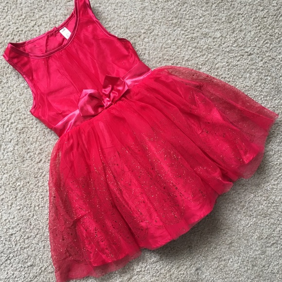Cherokee girl red glittery dress sz XS 4/5 - Picture 2 of 5