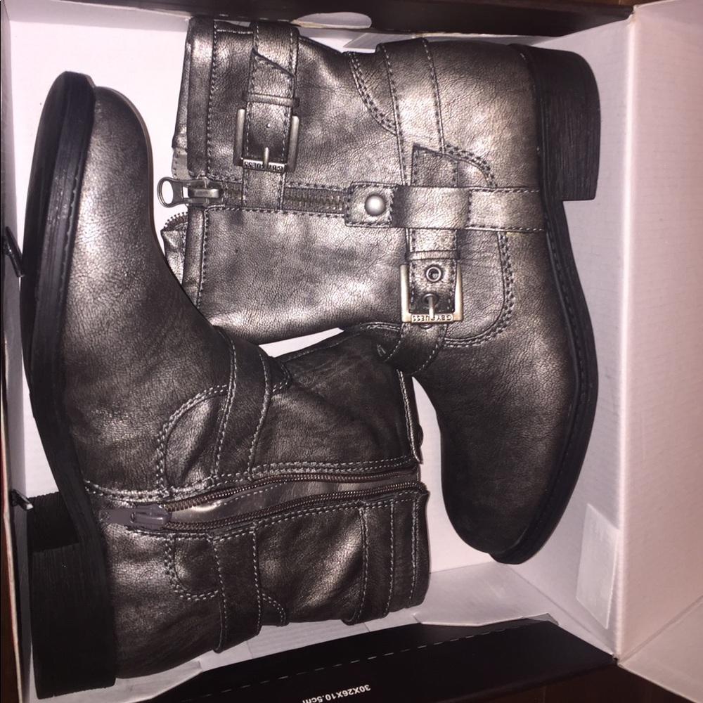 Guess Metallic Sliver Boots