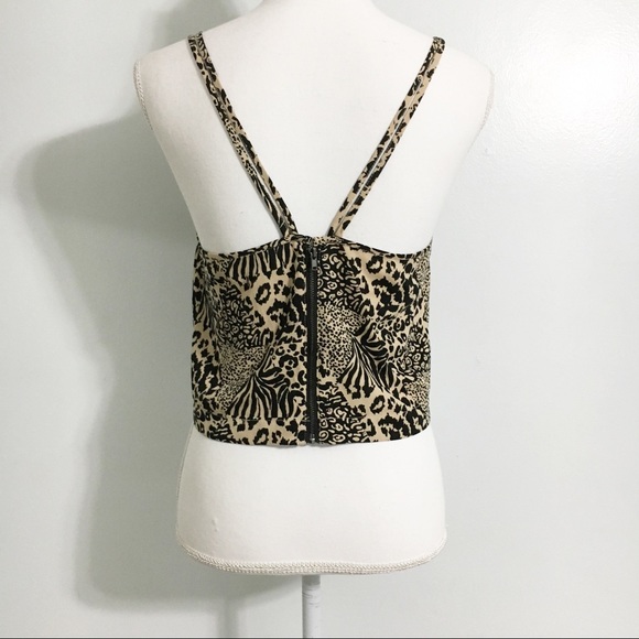 Urban Outfitters Animal Print Crop Top Size S - Picture 2 of 6