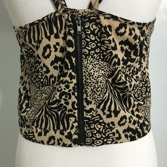 Urban Outfitters Animal Print Crop Top Size S - Picture 3 of 6
