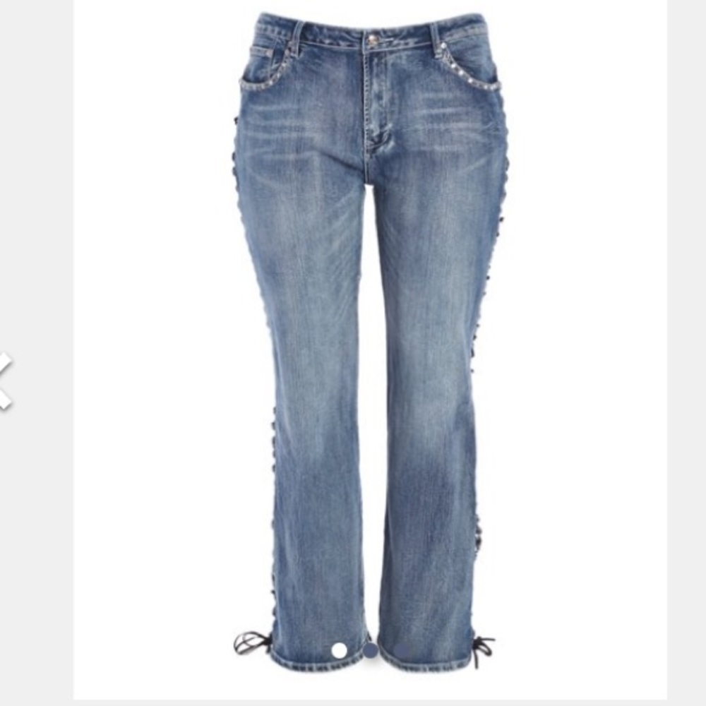 Lace-up jeans