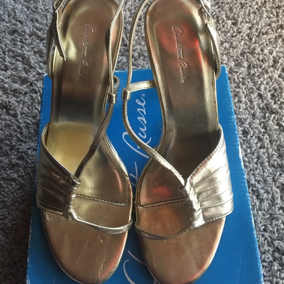Gold Metallic Heels - Picture 1 of 5