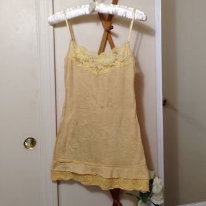 Yellow Lace-lined Tank Top Camisole Size Small