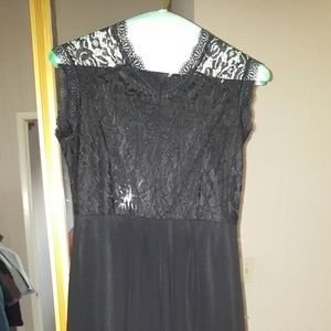 Black lace maxi dress