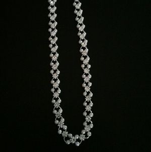 Pearl and rhinestone  accent necklace