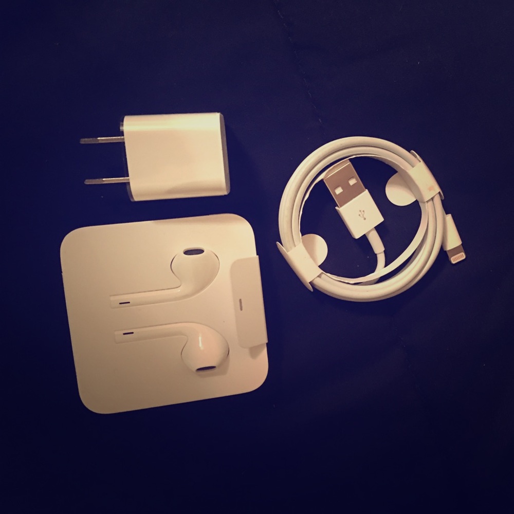 Charger, headphones!!! Brand new