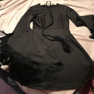 Little black dress - with fringe