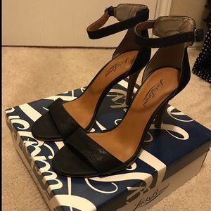 Lucky Brand black leather high heels.