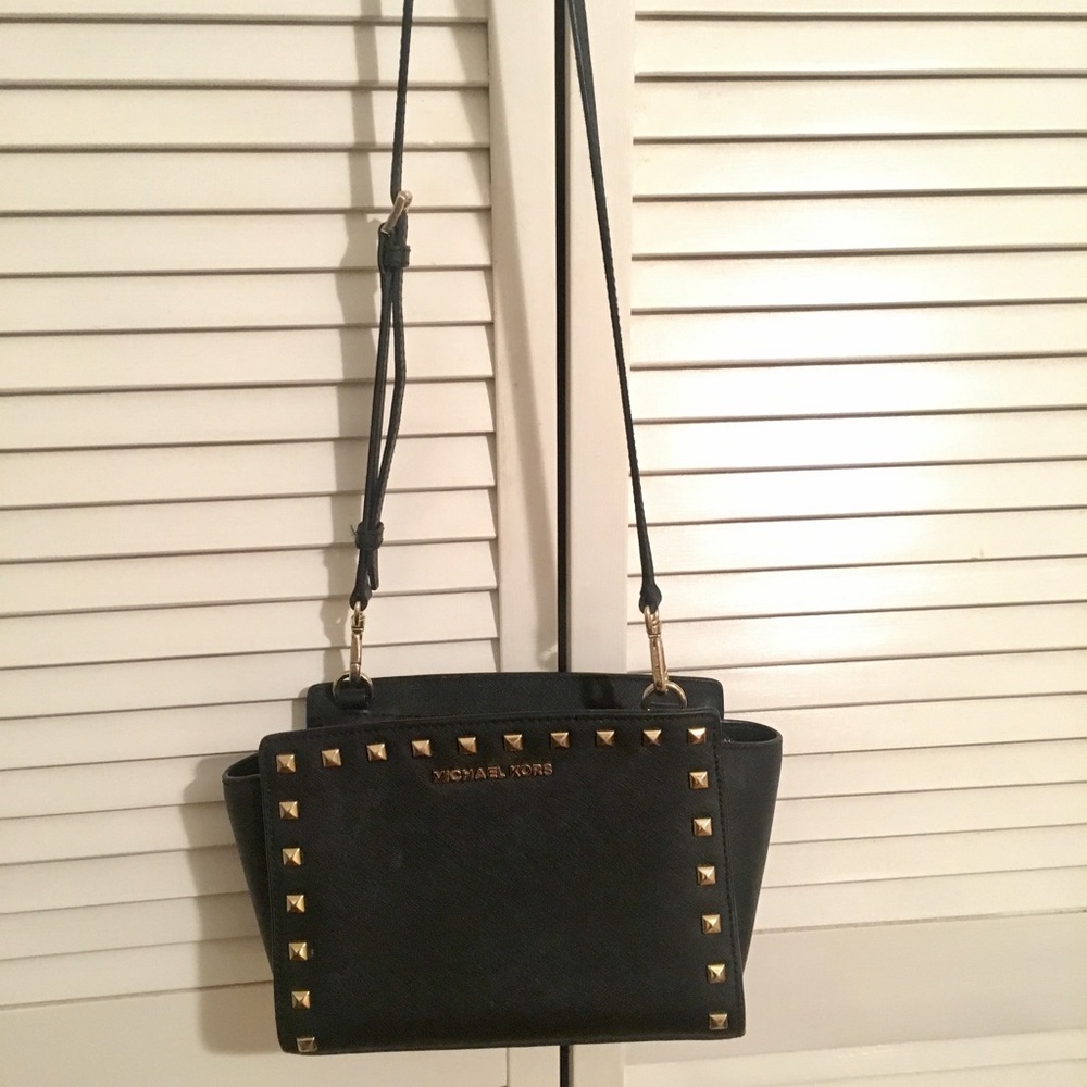 Black studded Michael Kors shoulder bag