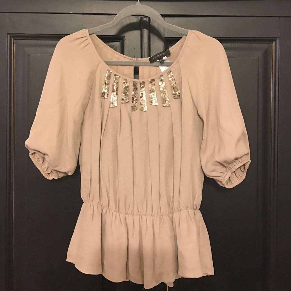 *Clean Out Sale* MM Couture Peplum Silk Blouse