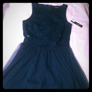 Teal sequin and Lace Party short dress NWT