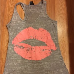 Wet Seal Lips Racer Back Tank Top