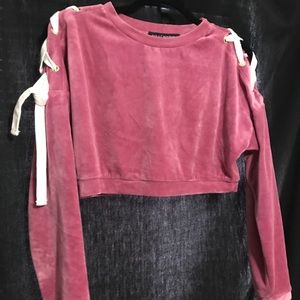 Lace up cropped sweater