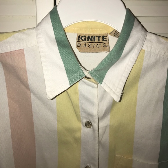 Ignite basics LS button down striped shirt - Picture 7 of 8
