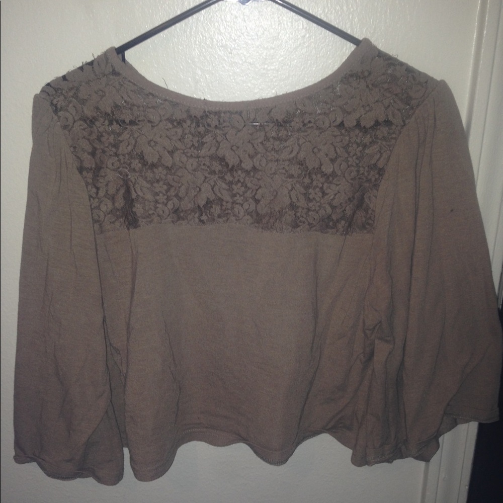 Beige Bell Sleeve Blouse